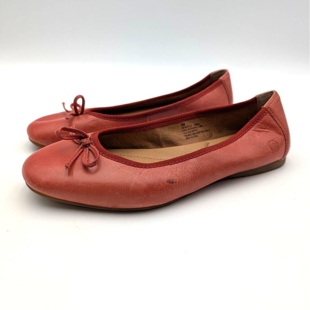 Born Brin Classic Slip-On Ballet Flats Bow Top Women's Rust Size US9M EU40